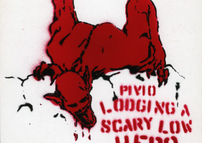 Lodging a Scary Low Hero - red and black CD cover