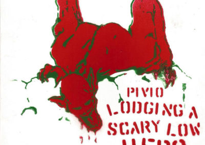 Lodging a Scary Low Hero - red and green CD cover