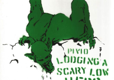 Lodging a Scary Low Hero - green and black CD cover